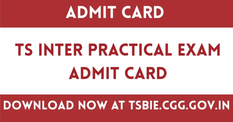 TS Inter Practical Exam Admit Card