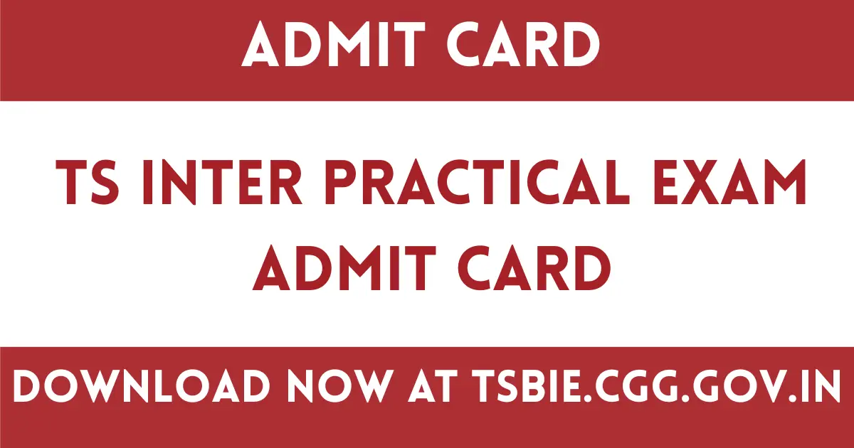 TS Inter Practical Exam Admit Card