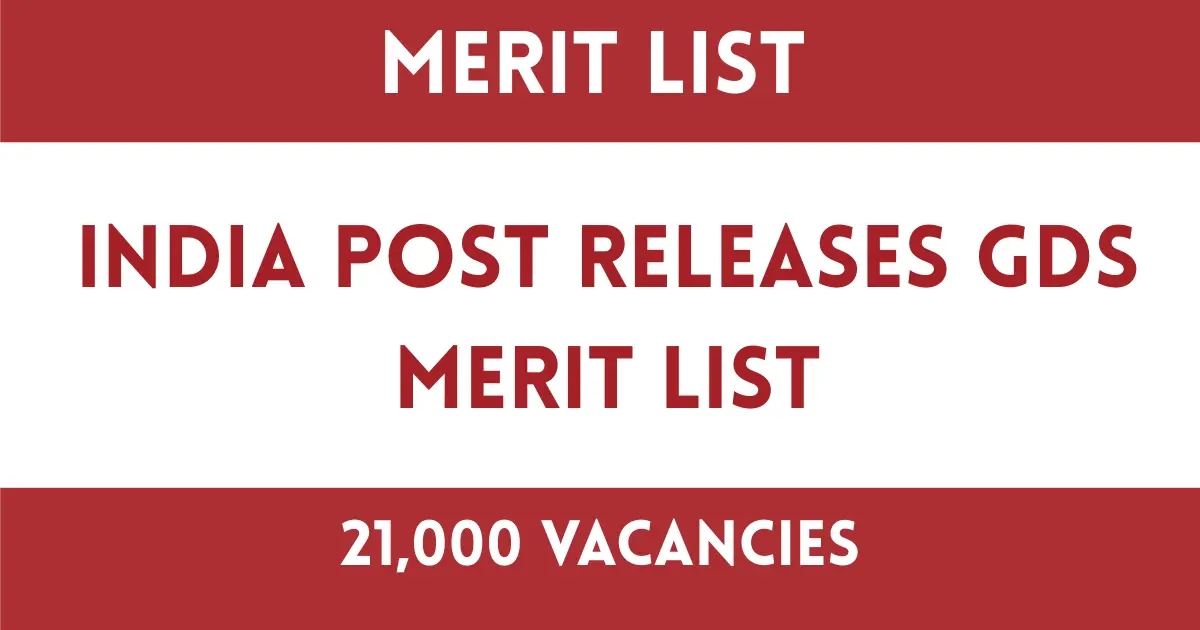 India Post Releases GDS Merit List