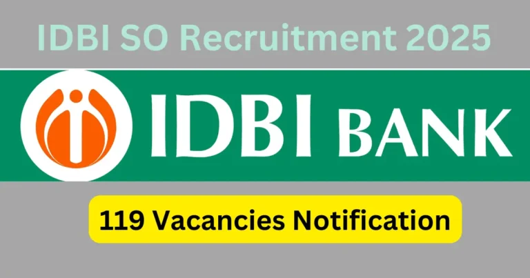 IDBI SO Recruitment 2025