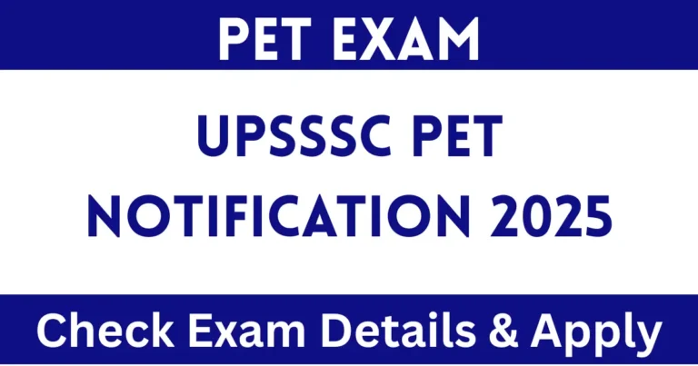 UPSSSC PET Notification 2025
