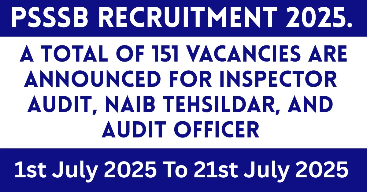 PSSSB Recruitment 2025.