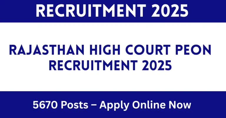 Rajasthan High Court Peon Recruitment 2025